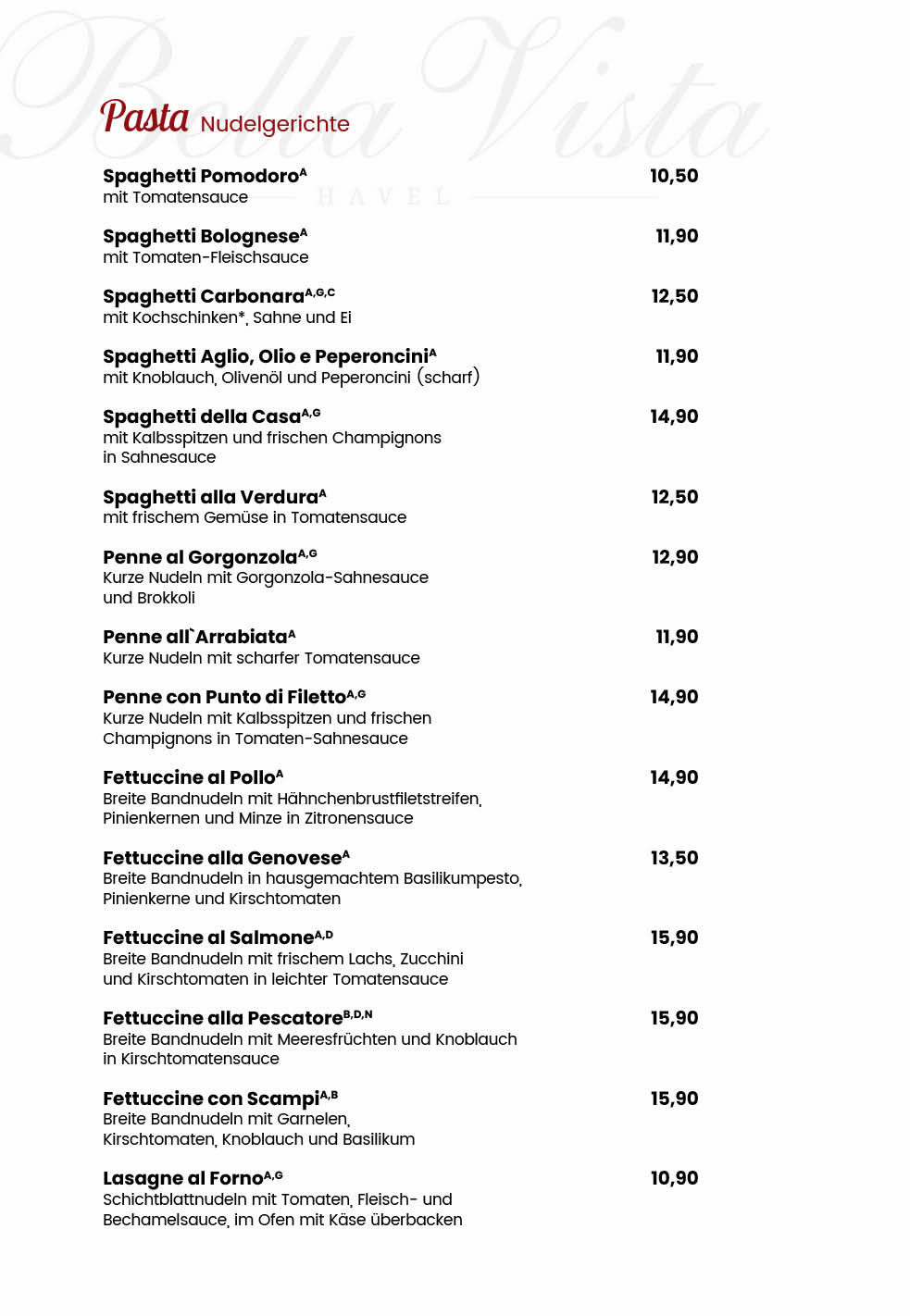 Restaurant Bella Vista Hohen Neuendorf Speisekarte 4