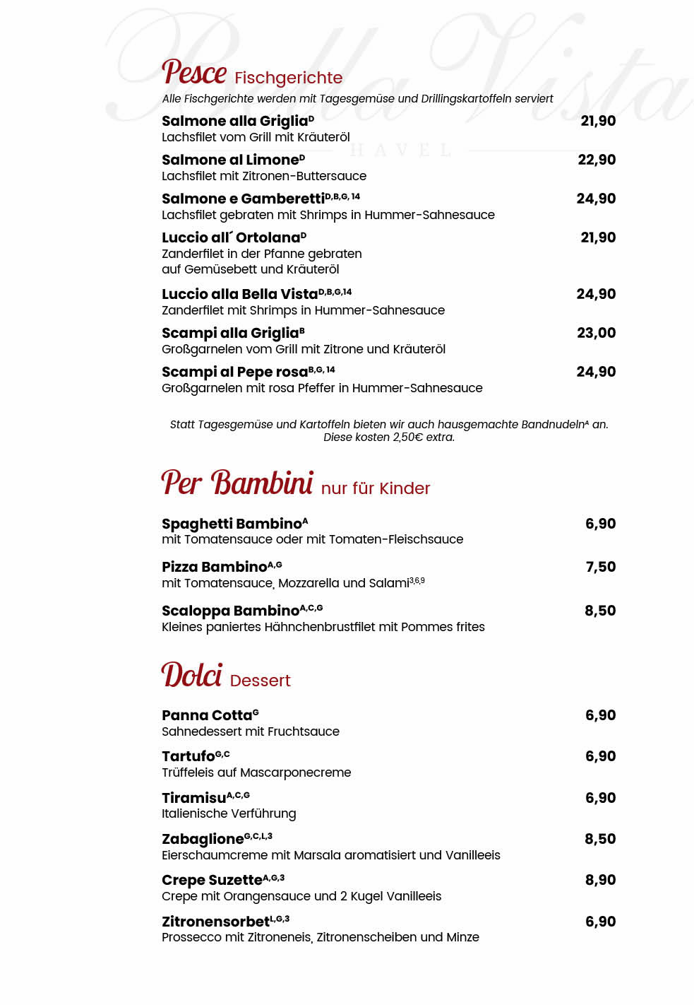 Restaurant Bella Vista Hohen Neuendorf Speisekarte 7