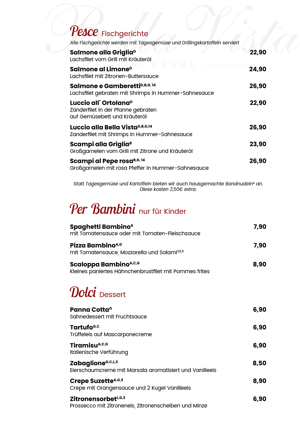 Restaurant Bella Vista Hohen Neuendorf Speisekarte 7